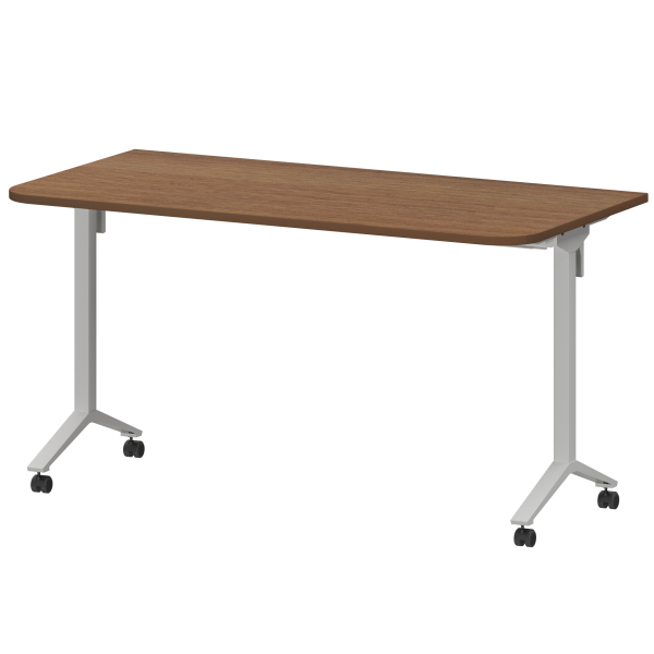 Стол мобильный складной радиусный Моби МБ22-140.70Р 1400x700x750 (Орех/Белый)