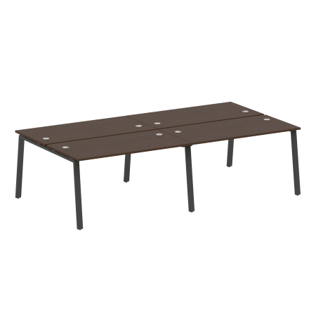 Рабочая станция на 4 рабочих места на А-образном м/к Metal System Style БА.СМ-4.3 2800x1475x750 (Венге Цаво/Антрацит металл)