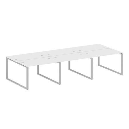 Рабочая станция Metal System Style БО.СМ-6.2 3600x1475x750 (Белый/Серый металл)