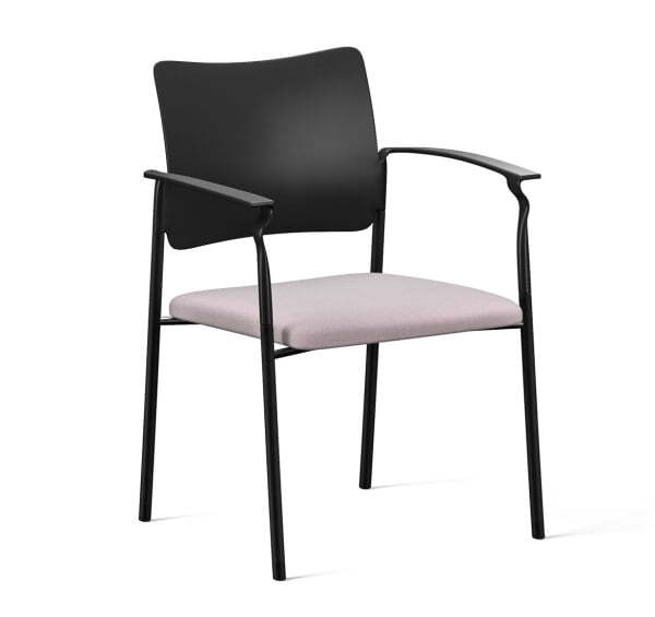 PINKO_black Кресло на 4-х опорах с подлокотниками (Черный/Светлый/Черный)