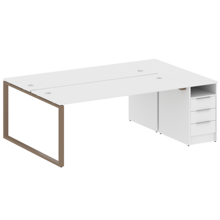 Рабочая станция Metal System Style БО.РС-СТП-2.5 2212x1475x750 (Белый/Мокко металл)