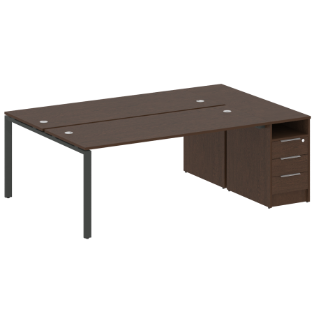 Рабочая станция с опорной тумбой Metal System Style БП.РС-СТП-2.5 2212x1475x750 (Венге Цаво/Антрацит металл)