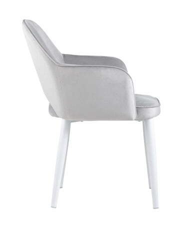 Стул Венера велюр серый ножки белые (Стул Венера серебристый)