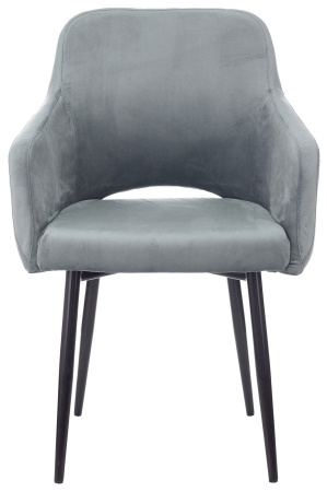 Кресло CH-380F голубая сталь Italia 21 на ножках металл черный (Серо-голубой)