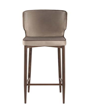 Стул полубарный Матео с кантом велюр шампань ножки дерево (Стул полубарный Матео шампань)