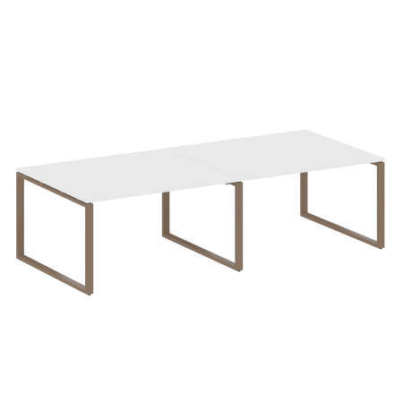Переговорный стол 2 столешницы Metal System Style БО.ПРГ-2.3 2800x1235x750 (Белый/Мокко металл)