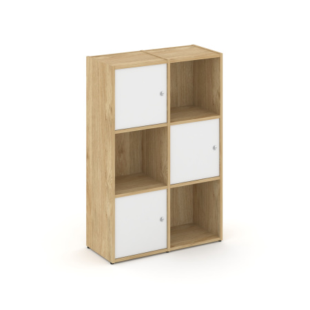 Стеллаж Locker Plus LK.K-002 798x350x1203 (Тиквуд Светлый | Белый)