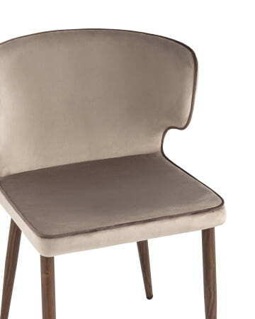 Стул Матео с кантом велюр шампань ножки дерево (Стул Матео шампань)