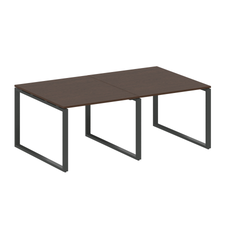 Переговорный стол 2 столешницы Metal System Style БО.ПРГ-2.1 2000x1235x750 (Венге Цаво/Антрацит металл)