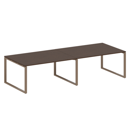 Переговорный стол 2 столешницы Metal System Style БО.ПРГ-2.4 3200x1235x750 (Венге Цаво/Мокко металл)