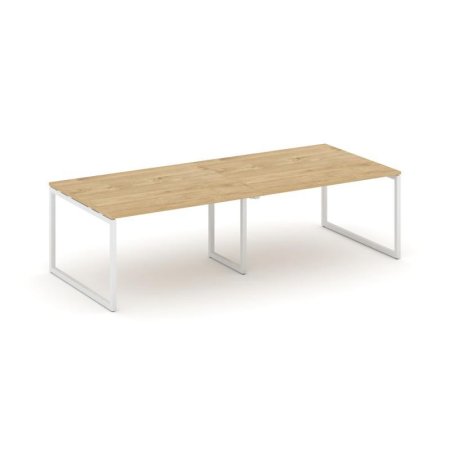 Стол переговорный SN-4O.SPRG-042.3 (2360х1180х750) (Тиквуд Светлый/Металл Белый)