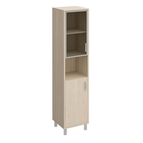 Шкаф левый стекло в раме + ДСП без замка + ниша Борн B 431-819 480x450x2074 (Дуб шамони) Шкаф левый стекло в раме + ДСП без замка + ниша Борн B 431-819 480x450x2074 (Дуб шамони)