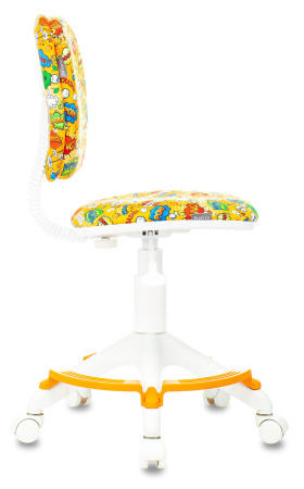 Кресло детское CH-W204/F оранжевый бэнг крестов. пластик подст.для ног пластик белый (Оранжевый)