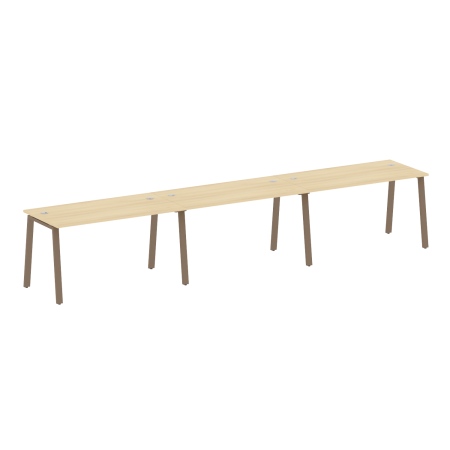 Рабочая станция на 3 рабочих места на А-образном м/к Metal System Style БА.СМ-3.3 4200x720x750 (Акация/Мокко металл)