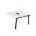 10СПС.124 Стол системы Бенч, переговорный - средний (1600x1200x750) (Белый премиумМеталл глянец)