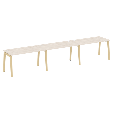 Рабочая станция на деревянных опорах Onix Wood OW.RS-3.3.7 4140x720x750 (Дуб Аризона/Дуб Светлый)