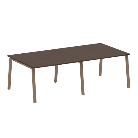 Стол для переговоров (2 столешницы) на А-образном м/к Metal System Style БА.ПРГ-2.2 2400x1235x750 (Венге Цаво/Мокко металл)