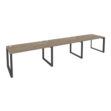 Рабочая станция на О-образном м/к Onix O.MO-RS-3.3.8 4140x800x750 (Тиквуд Темный/Черный металл)