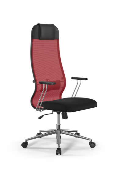 Кресло для руководителя Метта Sit 10 B1-111T - X2+UMF(X1) /Ub00/Wh00/T1bp-c(M09.B23.G18.W01) (Красный | Черный)