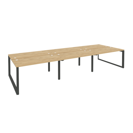 Рабочая станция на О-образном м/к Onix O.MO-D.RS-6.3.7 4140x1475x750 (Тиквуд Светлый/Черный металл)