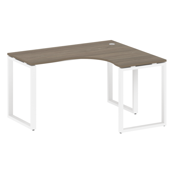 Стол криволинейный правый Metal System Style БО.СА-3 Пр 1400x1200x750 (Вяз/Белый металл) Стол криволинейный правый Metal System Style БО.СА-3 Пр 1400x1200x750 (Вяз/Белый металл)
