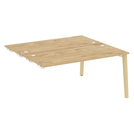 Стол-приставка двойной на деревянных опорах Onix Wood OW.D.SPR-4.7 1580x1475x750 (Тиквуд Светлый/Дуб Светлый)