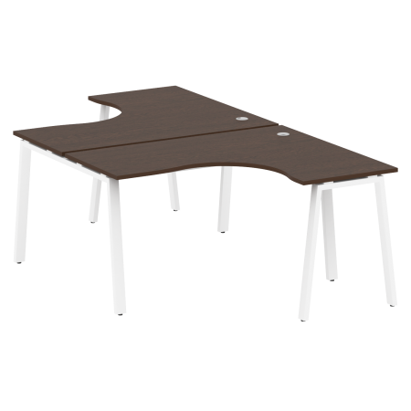 Рабочая станция криволинейная Metal System Style БА.РАС-СА-2.3 1400x2435x750 (Венге Цаво/Белый металл)