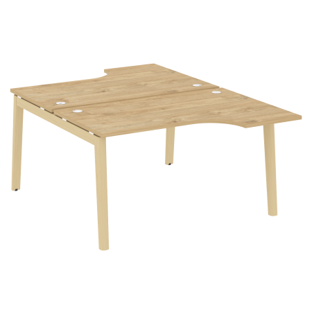 Рабочая станция на деревянных опорах Onix Wood OW.D.SA-2 1380x1995x750 (Тиквуд Светлый/Дуб Светлый)