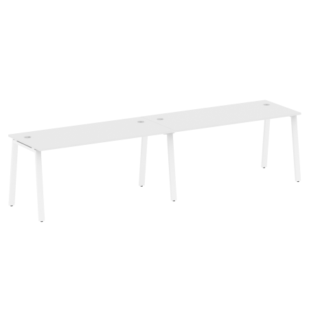 Рабочая станция на 2 рабочих места на А-образном м/к Metal System Style БА.СМ-2.4 3200x720x750 (Белый/Белый металл)