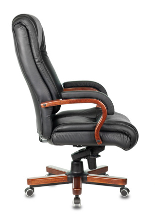 Кресло руководителя T-9925WALNUT черный кожа/кожзам крестов. металл/дерево (Черный) Кресло руководителя T-9925WALNUT черный кожа/кожзам крестов. металл/дерево (Черный)