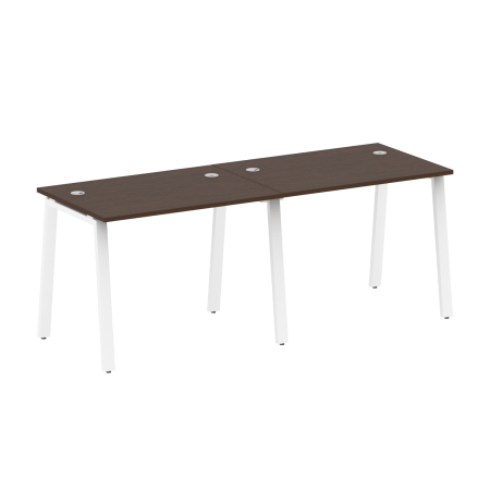 Рабочая станция на 2 рабочих места на А-образном м/к Metal System Style БА.СМ-2.1 2000x720x750 (Венге Цаво/Белый металл)