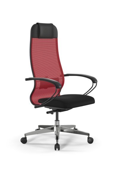 Кресло для руководителя Метта SynchroSit 10 B1-111K - X2+UMF(X1) /Ub00/Wh00/K1bL(M23.B22.G18.W03) (Красный | Черный)