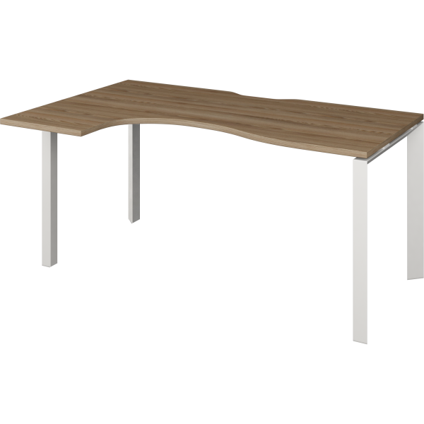 Стол эргономичный левый на металлокаркасе Аргентум-МП НТМП.П-040.ЛВ 1400x1000x750 (Дуб сафари/Белый)