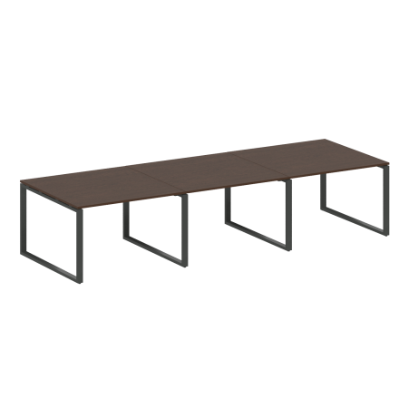 Переговорный стол 3 столешницы Metal System Style БО.ПРГ-3.2 3600x1235x750 (Венге Цаво/Антрацит металл)