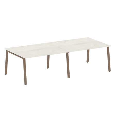 Стол для переговоров (2 столешницы) на А-образном м/к Metal System Style БА.ПРГ-2.3 2800x1235x750 (Дуб наварра/Мокко металл)