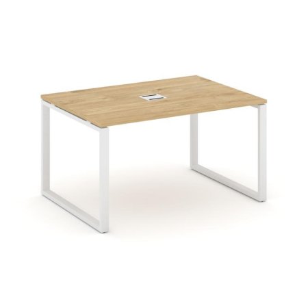 Стол переговорный SN-6O.SPRG-001 (980х980х750) (Тиквуд Светлый/Металл Белый)