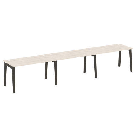 Рабочая станция на деревянных опорах Onix Wood OW.RS-3.3.7 4140x720x750 (Денвер Светлый/Дуб Темный)