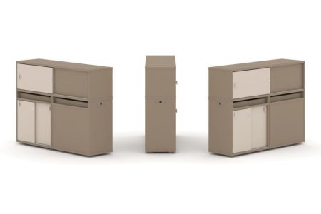 Тумба двойная + низкая надставка ES.NB.2N-22 (1500х410х1135) (Латте/Капучино)