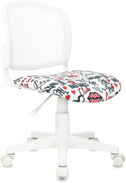 Кресло детское CH-W296NX белый TW-15 сиденье мультиколор красные губы сетка/ткань крестов. пластик п (Мультиколор)