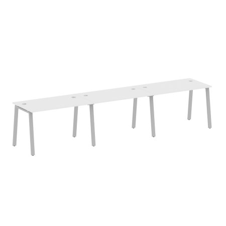 Рабочая станция на 3 рабочих места на А-образном м/к Metal System Style БА.СМ-3.2 3600x720x750 (Белый/Серый металл)