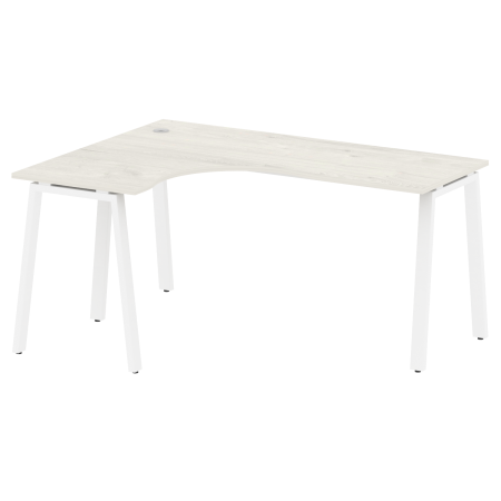 Стол криволинейный левый Metal System Style БА.СА-4 Л 1600x1200x750 (Дуб Наварра/Белый металл)