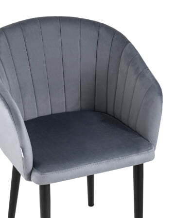 Стул с подлокотниками Нейтон велюр серый (Стул Нейтон серый)