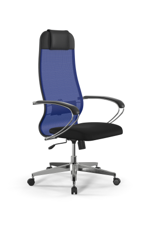 Кресло для руководителя Метта Sit 10 B1-111K - X2+UMF(X1) /Ub00/Wh00/K1cL(M09.B22.G18.W02) (Синий | Черный)