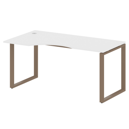 Стол криволинейный левый Metal System Style БО.СА-1 Л 1600x900x750 (Белый/Мокко металл)