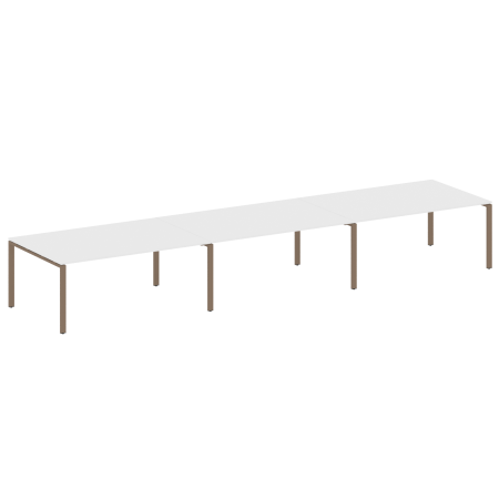 Переговорный стол 3 столешницы Metal System Style БП.ПРГ-3.5 5400x1235x750 (Белый/Мокко металл)