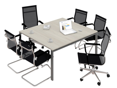 Стол для переговоров NT 160х144 вяз натуральный/антрацит (Коричневый/Антрацит)