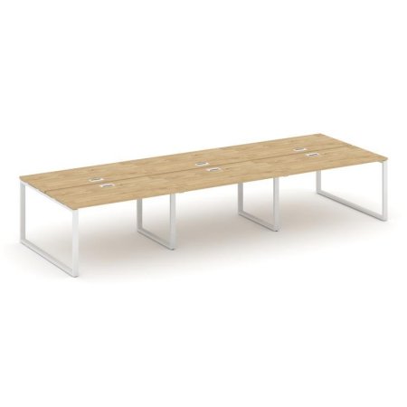 Рабочая станция 2-х сторонняя SN-6O.DRS-062 (3540х1232х750) (Тиквуд Светлый/Металл Белый)