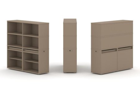 Тумба двойная + высокая надставка ES.NB.2V-1 (1500х410х1520) (Латте)