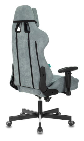 Кресло игровое Zombie VIKING KNIGHT Fabric серо-голубой Light-28 с подголов. крестов. металл (Серо-голубой)