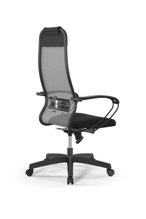 Кресло для руководителя Метта Sit 10 B1-111K - X2+UMF(X1) /Ub00/Wh00/K1bL(M09.B02.G15.W01) (Светло-серый | Черный)